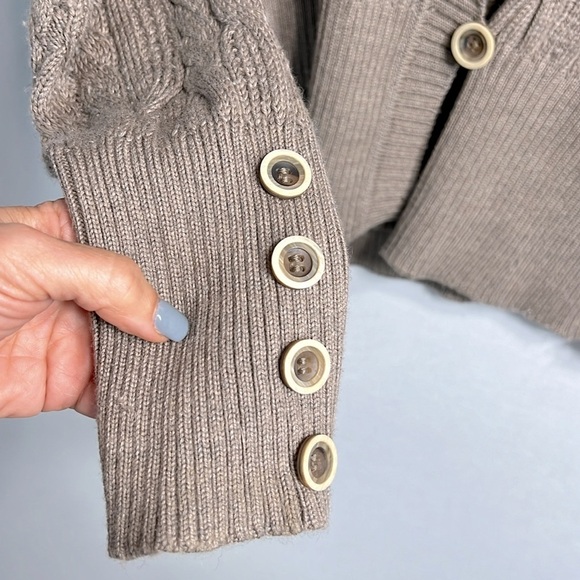 St John Sport Cable Knit Wrap Cardigan Sweater size S - Picture 3 of 10